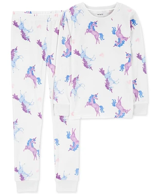 Carter's Little & Big Kids Printed Velboa Pajamas, 2 Piece Set