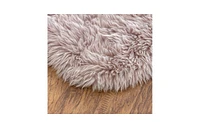 Chanasya Premium Super Soft Faux LongFur Suede Sheepskin for Sofa Couch Stool Vanity Chair Cover Luxurious Fluffy Rug Dusty Pink Solid Shaggy Area