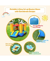 Costway Inflatable Bouncer Kids Slide Bounce House for Indoor Outdoor with 550W Blower