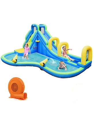 Costway Inflatable Water Slide Kids Bounce House Castle Splash Pool Without Blower