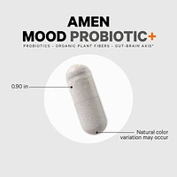 Amen Mood Probiotic Supplement 51 Billion Cfu - Organic Prebiotics and Probiotics - Acidophilus Probiotic Pills, Fibers