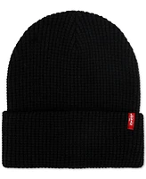 Levi's Men's Waffle Beanie & Buffalo Plaid Scarf Set