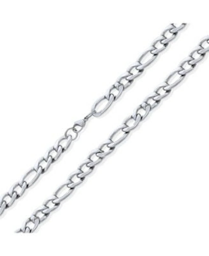 Bling Jewelry Heavy Solid Strong Shiny Figaro Chain Necklace Link Gold Plated Stainless Steel 11MM