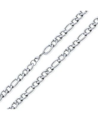 Bling Jewelry Heavy Solid Strong Shiny Figaro Chain Necklace Link Gold Plated Stainless Steel 11MM
