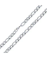 Bling Jewelry Heavy Solid Strong Shiny Figaro Chain Necklace Link Gold Plated Stainless Steel 11MM
