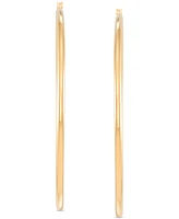 Polished Tube Extra-Large Hoop Earrings in 14k Gold-Plated Sterling Silver, 80mm