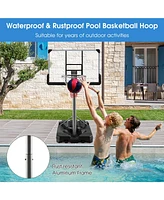 Sugift Basketball Hoop with 5.4-6.6FT Adjustable Height and 50 Inch Backboard-Black