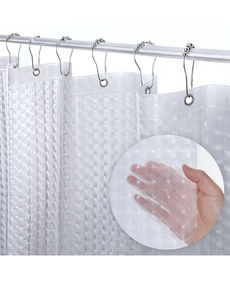 Liba 72" W x H 3D Clear Pebble 8G Heavy Duty Peva Shower Curtain