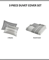 Madison Park Rhodes Stripe 3-Pc. Duvet Cover Set