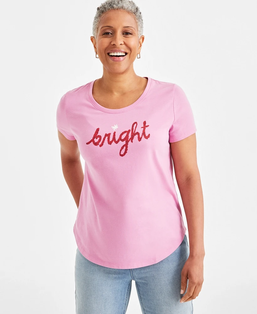 Style & Co Petite Bright Whimsy Graphic T-Shirt, Created for Macy's