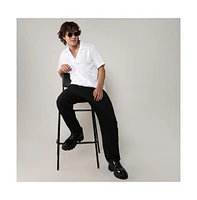 Men's Chalk White Embroidered Circular Shirt