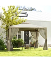 Streamdale Furniture 9.6' x 11.6' Patio Gazebo: Garden Canopy Shelter with Netting