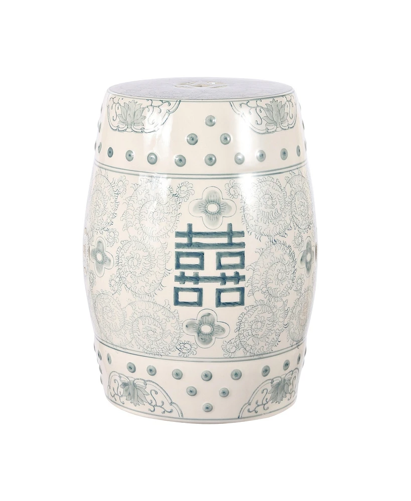 Jonathan Y Double Chinoiserie Ceramic Drum Garden Stool