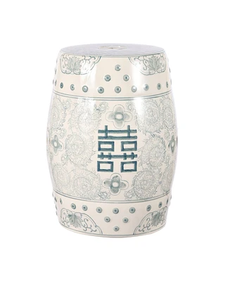 Jonathan Y Double Chinoiserie Ceramic Drum Garden Stool