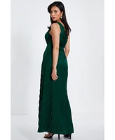 Quiz Women's Satin Pleated Maxi Dress