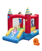 Costway Inflatable Bounce Castle Kids Jumping Bouncer Indoor Outdoor with 550W Blower