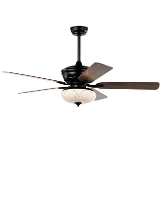 Skonyon 52 Inch Ceiling Fan with 3 Wind Speeds and 5 Reversible Blades-Black