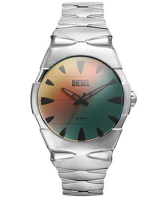 Diesel Men's D-Sruptor Quartz Three-Hand Silver Stainless Steel 42mm