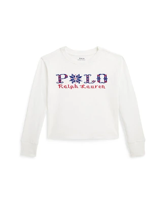 Polo Ralph Lauren Toddler and Little Girls Logo Cotton Boxy Long-Sleeve Tee