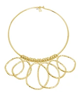 Robert Lee Morris Soho Gold Textured Ring Bib Wire Necklace