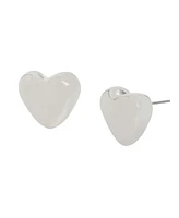 Robert Lee Morris Soho Silver Puffy Heart Stud Earrings