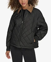 Levi's Women's Diamond Quilted Bomber with Corduroy Collar