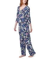 Hue Women's 2-Pc. Ultra Ribbed Printed Pajama Set