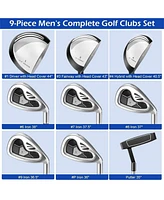 Skonyon Men's 9 Pieces Complete Golf Club Set-Gray