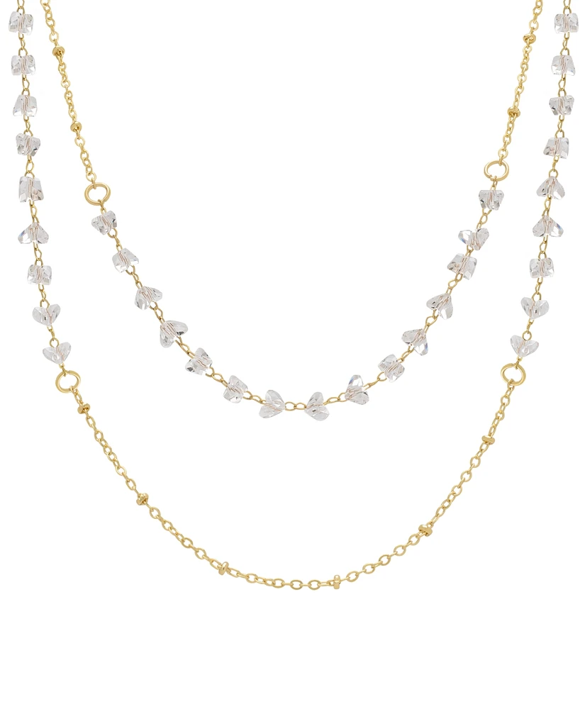 Macy's Clear Crystal Layered Necklace