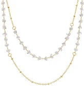 Macy's Clear Crystal Layered Necklace