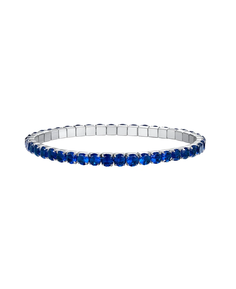 Macy's Simulated Sapphire September Birthstone Tennis Stretch Bracelet