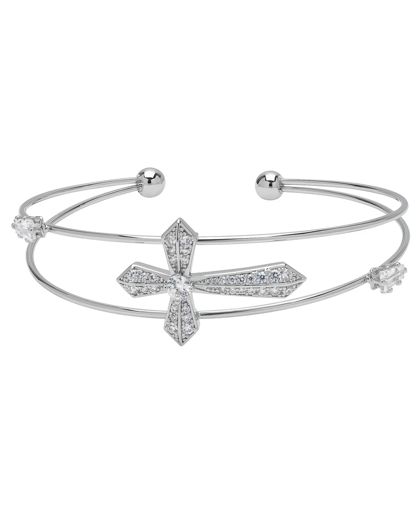 Macy's Cubic Zirconia Cross Bangle