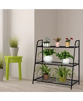 Skonyon 3-Tier Metal Plant Stand Shelf Display Rack for Plants Shoes Flower Pot