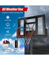 Skonyon Height Adjustable Portable Shatterproof Backboard Basketball Hoop with 2 Nets