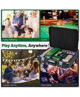Skonyon 600-Piece Poker Chip Set 14 Gram Claytec Chips with Carrying Case-Black