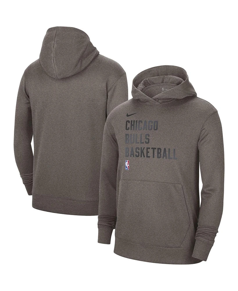 Nike Men's and Women's Olive Chicago Bulls 2023/24 Performance Spotlight On-Court Practice Pullover Hoodie