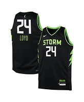 Nike Big Boys and Girls Jewell Loyd Black Seattle Storm 2024 Rebel Edition Jersey