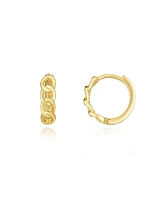 The Lovery Curb Huggie Hoop Earrings 14K Gold