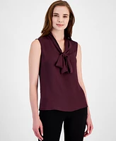 Anne Klein Women's Tie-Neck Sleeveless Blouse