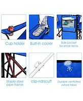 Costway Portable Folding Picnic Double Chair W/Umbrella Table