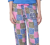 Hue Women's Crochet All Day Printed Pajama Pants