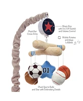 Lambs & Ivy Baby Sports Musical Baby Crib Mobile Soother Toy - Gray