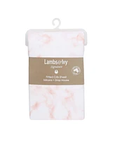 Lambs & Ivy Signature Rose Marble Organic Cotton Fitted Crib Sheet