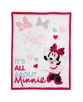 Lambs & Ivy Disney Baby Minnie Mouse Love 3-Piece Pink Nursery Crib Bedding Set