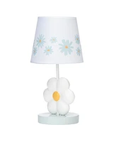 Lambs & Ivy Sweet Daisy White Floral Nursery/Child Lamp with Shade & Bulb