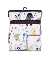 Lambs & Ivy Star Wars Classic Fleece Baby Blanket - Yoda/Darth Vader/R2-D2/C-3PO