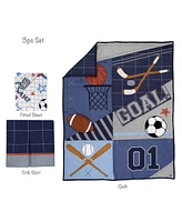 Lambs & Ivy Baby Sports 3-Piece Football/Basketball Baby Crib Bedding Set