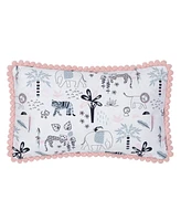 Lambs & Ivy Happy Jungle Pink/White Safari Nursery 5-Piece Crib Bedding Set