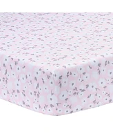 Bedtime Originals Floral Pink/Gray 2-Pack Fitted Crib/Toddler Sheet Set- Flower