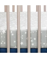 Lambs & Ivy Milky Way Blue/Gray Space Galaxy 4-Piece Nursery Baby Crib Bedding Set